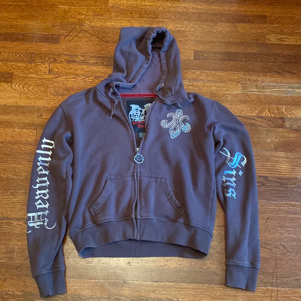 Heavenly Sins Zip Hoodie Size S, pre-owned condition